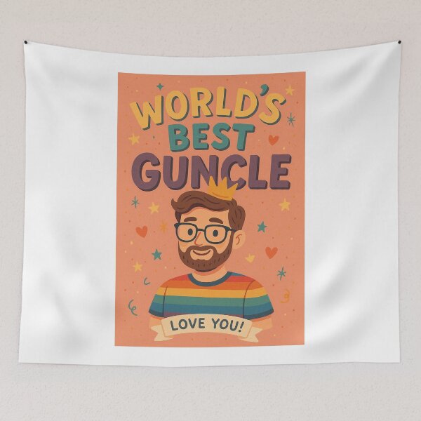 Item preview, World's Best Guncle Rainbow Crown Card designed and sold by Aryabek.