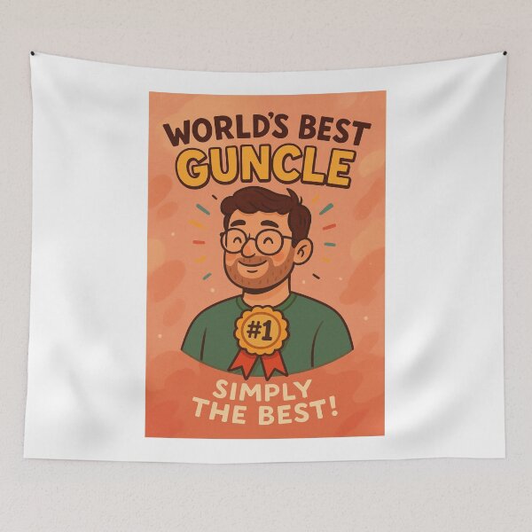 Item preview, World's Best Guncle Ribbon Award Card designed and sold by Aryabek.