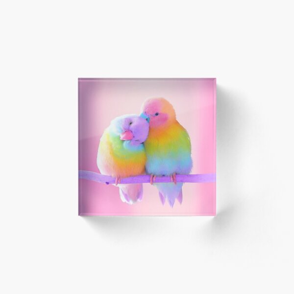 Bird - Rainbow Acrylic Block