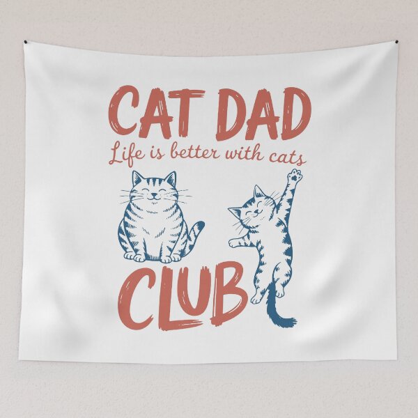Item preview, Funny Cat Dad Cat Dad Club Funny Cat New Cat Dad Life Is Better With Cats  designed and sold by MissEvanBailey.