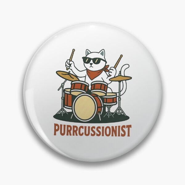 Item preview, Cat Drummer Funny Musician Pun Purrcussionist Gift for Cat Lovers designed and sold by MissEvanBailey.
