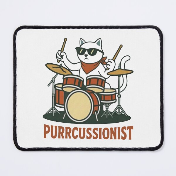 Item preview, Cat Drummer Funny Musician Pun Purrcussionist Gift for Cat Lovers designed and sold by MissEvanBailey.
