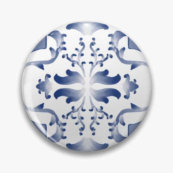 Item preview, Indigo Ornamental Floral Tile Seamless Pattern with Classic Symmetry designed and sold by SGStudio_Thailand.