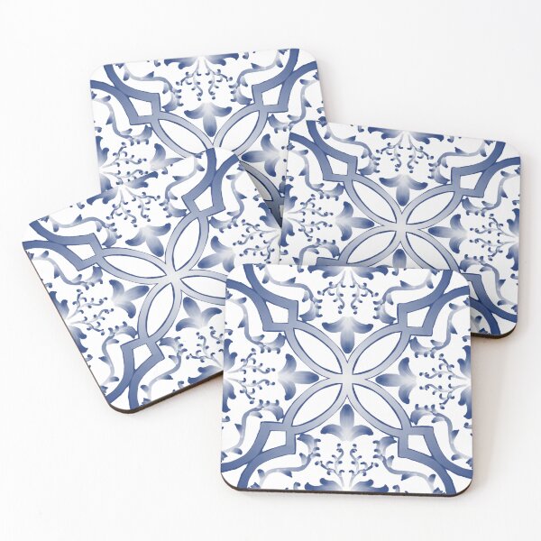 Item preview, Indigo Ornamental Floral Tile Seamless Pattern with Classic Symmetry designed and sold by SGStudio_Thailand.