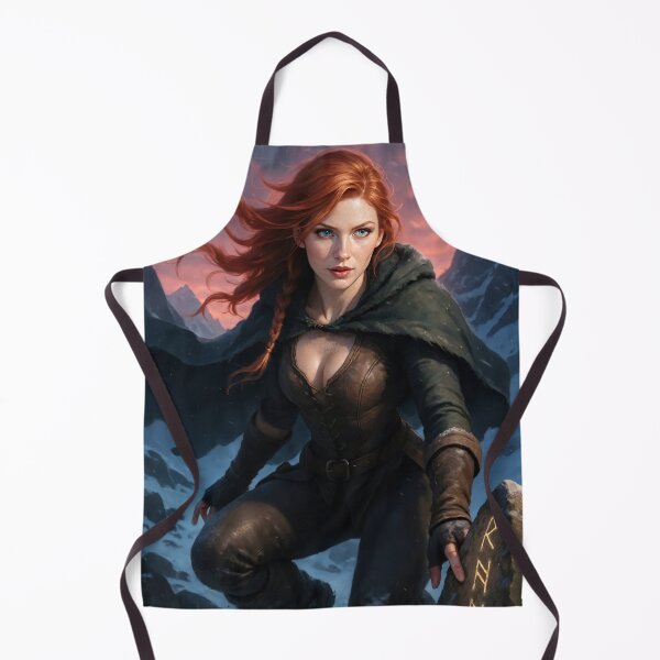 Item preview, Rowan kneels in armor snowy mountain crows above designed and sold by CathryneDelamort.
