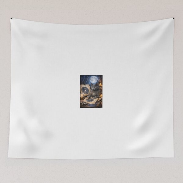 Item preview, Cancer Zodiac Cat Astrology – Luxurious Russian Blue Cosmic Reading designed and sold by LovelyCatGalaxy.