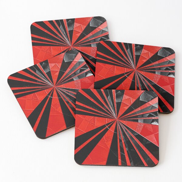 Item preview, Abstract starburst patterns in bold red and black designed and sold by SuperAIstar.