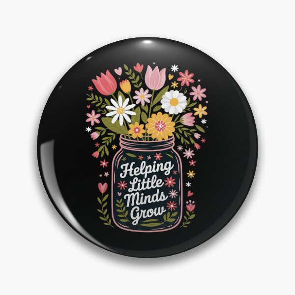 Item preview, Back To school Helping Little Minds Grow Cute Floral Teacher  designed and sold by RsFilsingerArt.