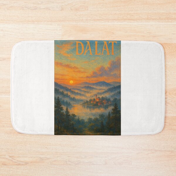 Item preview, Sunrise over Da Lat Lakes and Pine Forests, Vietnam designed and sold by Places On Earth.