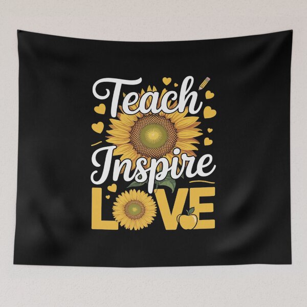 Item preview, Back to School Teach Love And Inspire Teacher Sunflower Men Women Girls Kids  designed and sold by RsFilsingerArt.
