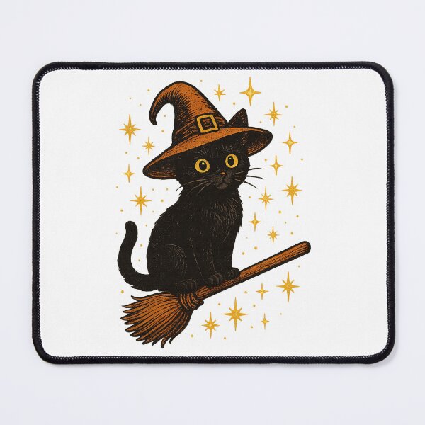 Item preview, Witch’s Best Friend – Magical Black Cat Halloween Illustration designed and sold by HAFIZ-DP.