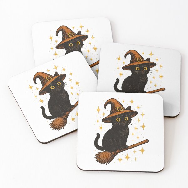 Item preview, Witch’s Best Friend – Magical Black Cat Halloween Illustration designed and sold by HAFIZ-DP.