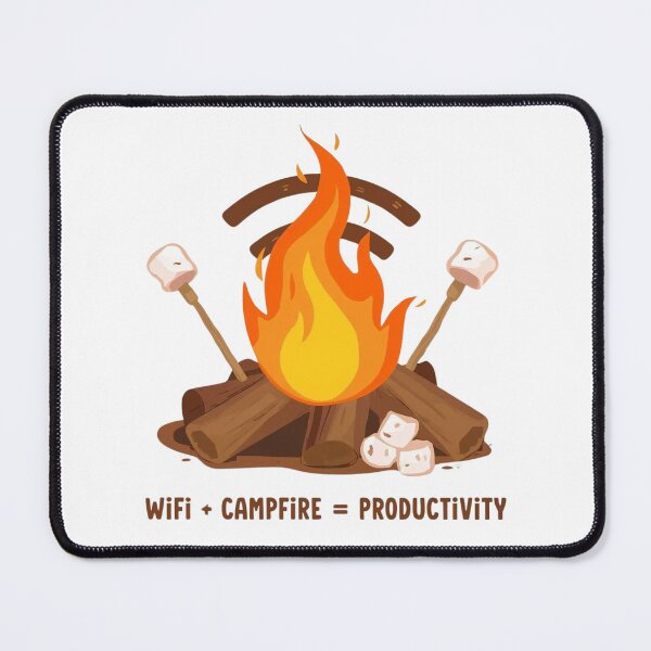Item preview, WIFI + CAMPFIRE = PRODUCTIVITY designed and sold by Dyer's Design.