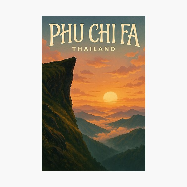 Item preview,  Golden Sunset at Phu Chi Fa – Chiang Rai’s Majestic Mountain Lookout designed and sold by Places On Earth.