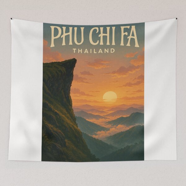 Item preview,  Golden Sunset at Phu Chi Fa – Chiang Rai’s Majestic Mountain Lookout designed and sold by Places On Earth.