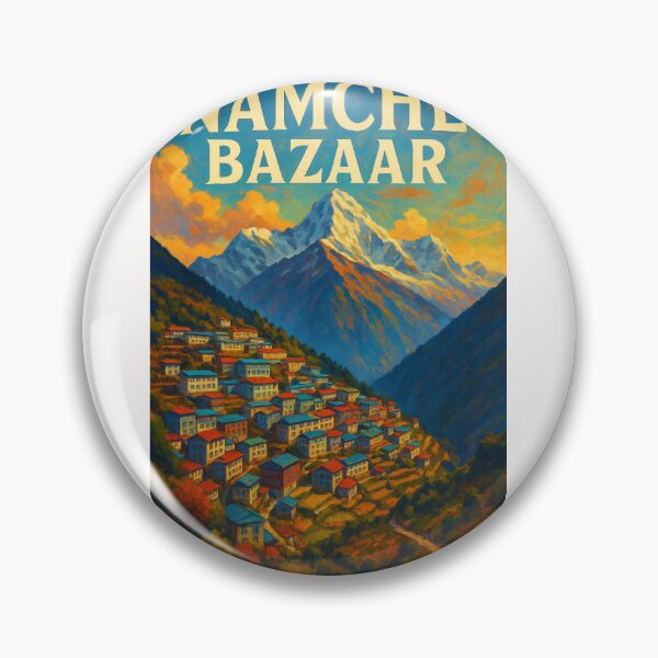 Item preview, Colorful Namche Bazaar Nestled in the Himalayas – Gateway to Everest designed and sold by Places On Earth.
