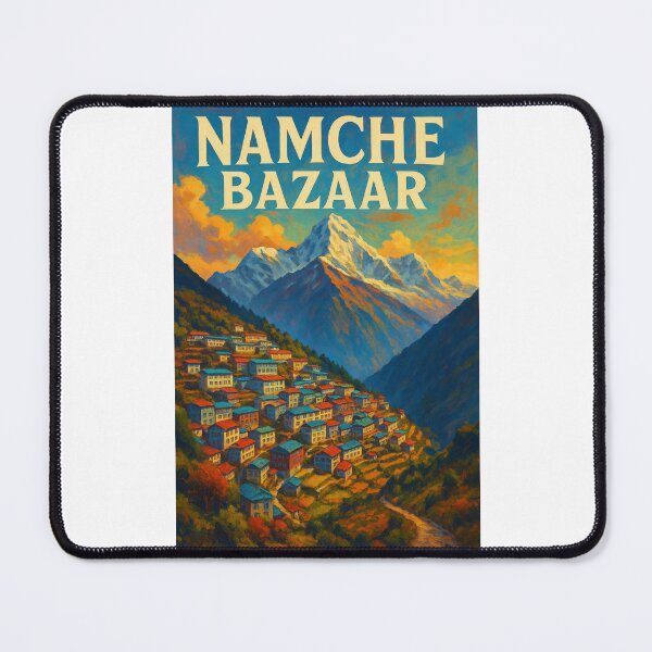 Item preview, Colorful Namche Bazaar Nestled in the Himalayas – Gateway to Everest designed and sold by Places On Earth.