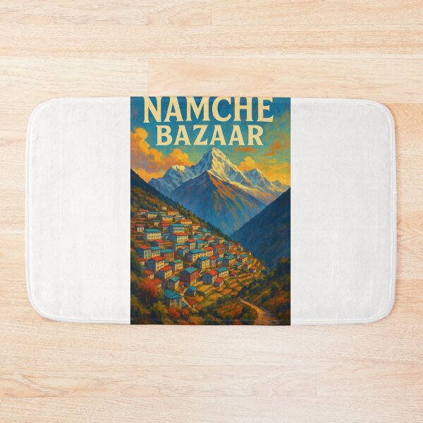 Item preview, Colorful Namche Bazaar Nestled in the Himalayas – Gateway to Everest designed and sold by Places On Earth.