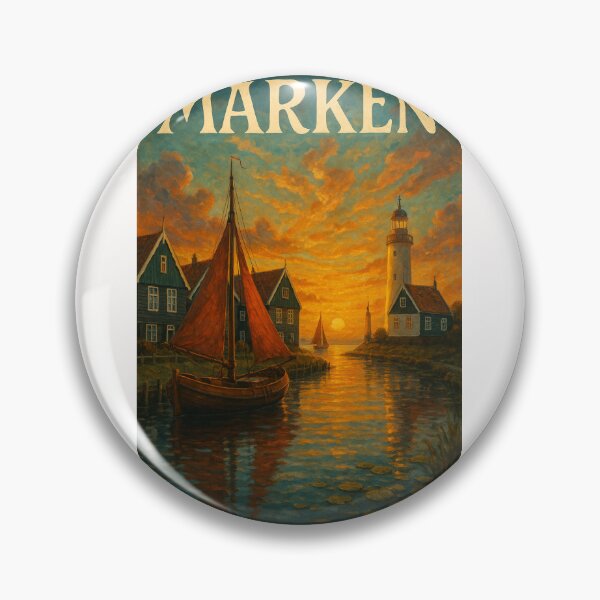 Item preview,  Golden Hour in Marken with Sailboats and Historic Lighthouse – North Holland designed and sold by Places On Earth.