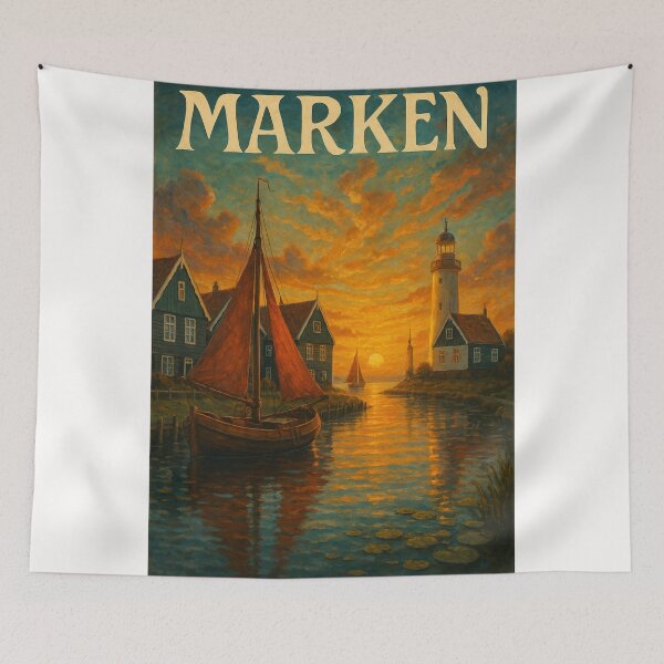 Item preview,  Golden Hour in Marken with Sailboats and Historic Lighthouse – North Holland designed and sold by Places On Earth.