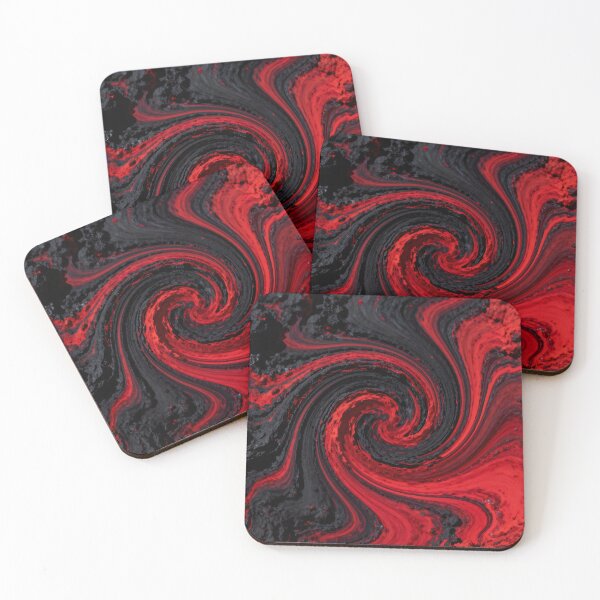 Item preview, Swirling Abstract Patterns in Bold Red and Black designed and sold by SuperAIstar.
