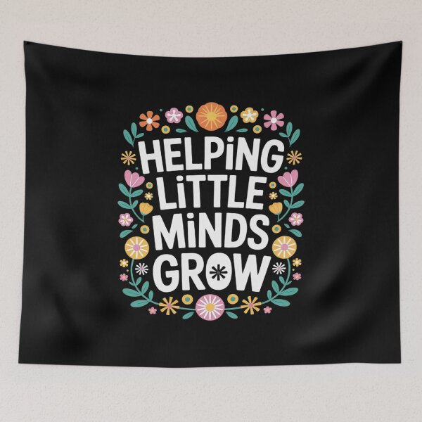 Item preview, Back to School Teacher Helping Little Minds Grow Floral  designed and sold by RsFilsingerArt.