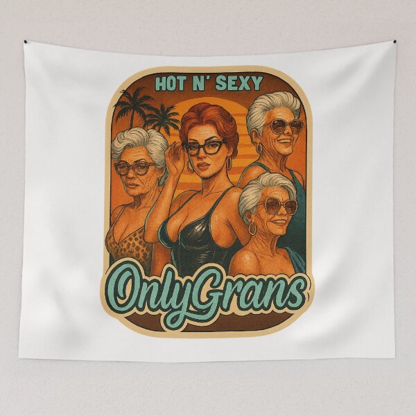 Item preview, OnlyGrans Retro Bootleg Art – Hot N' Sexy Glamorous Grandmas designed and sold by Places On Earth.