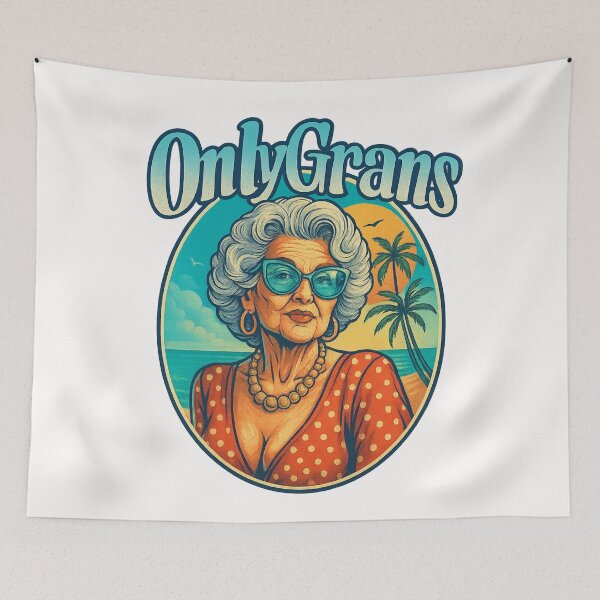 Item preview, OnlyGrans Iconic Glamour – Retro Beach Queen in Polka Dots designed and sold by Places On Earth.