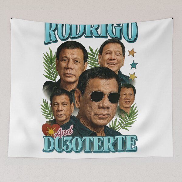 Item preview, Rodrigo Duterte Retro Bootleg with Philippine Flag Colors designed and sold by StampMyPassport.