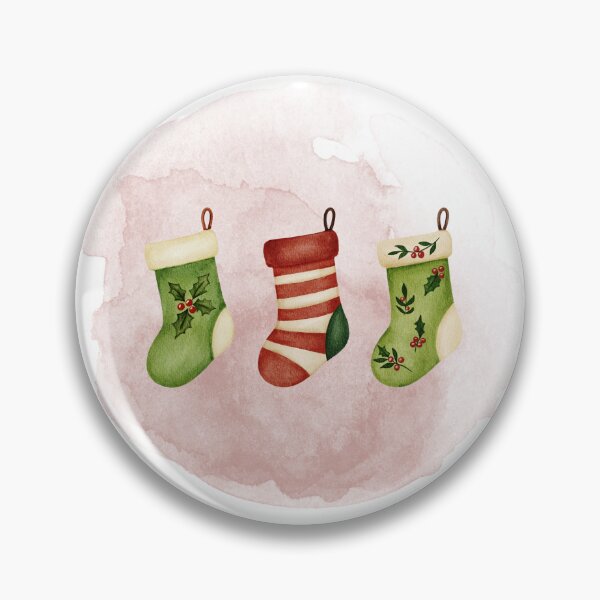 Item preview, Christmas Stockings in Green and Red Shades – Christmas Illustration designed and sold by iamKRUK.