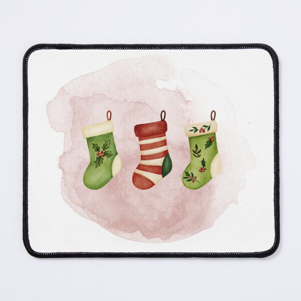 Item preview, Christmas Stockings in Green and Red Shades – Christmas Illustration designed and sold by iamKRUK.