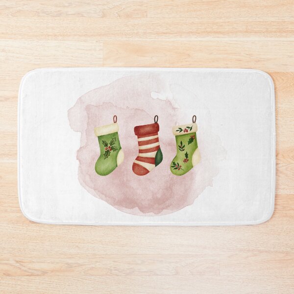 Item preview, Christmas Stockings in Green and Red Shades – Christmas Illustration designed and sold by iamKRUK.