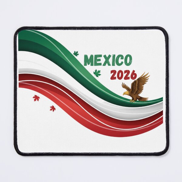 Item preview, Mexico 2026 Soccer Fan T-shirt & Sticker - Waving Flag with Eagle Design.(Camiseta y Calcomanía México 2026 - Diseño Bandera y Águila para Aficionados al Fútbol) designed and sold by printeGear.