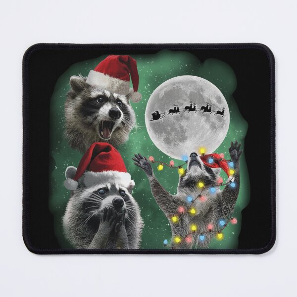 Item preview, Three Raccoons Christmas Galaxy – Feral Raccoon Moon Vintage Vibes designed and sold by love3617.