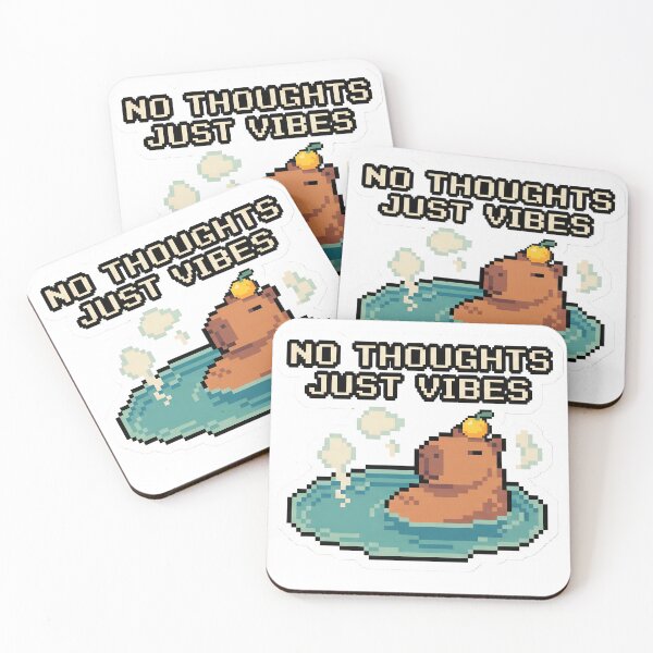 Item preview, No Thoughts Just Vibes Pixel Capybara | Lo-Fi Retro Chill Aesthetic designed and sold by StickyGuys.
