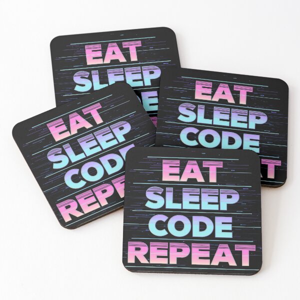 Item preview, Eat Sleep Code Repeat — Retro Vaporwave Edition designed and sold by Malfinio.