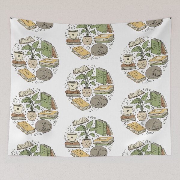 Item preview, Cozy Hygge Reading Nook Circle Illustration designed and sold by MartinxMarie.