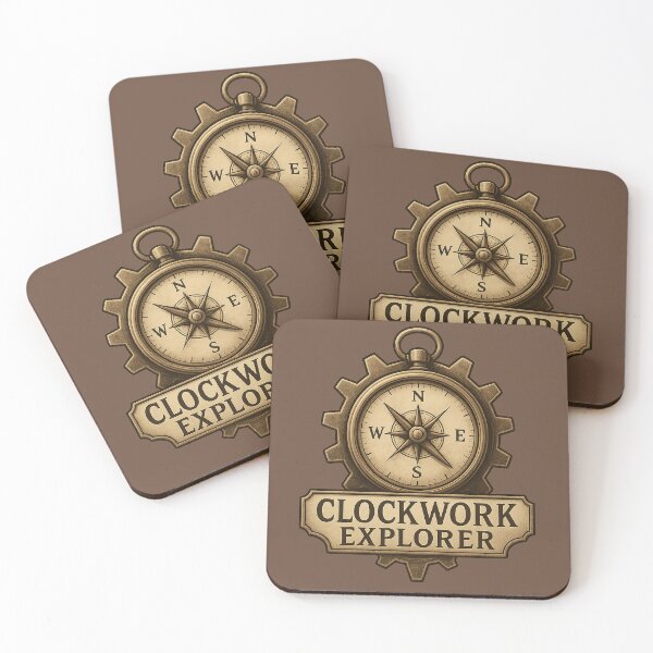 Item preview, Clockwork Explorer – Steampunk Compass Emblem with Gears designed and sold by JaylenBlack34.