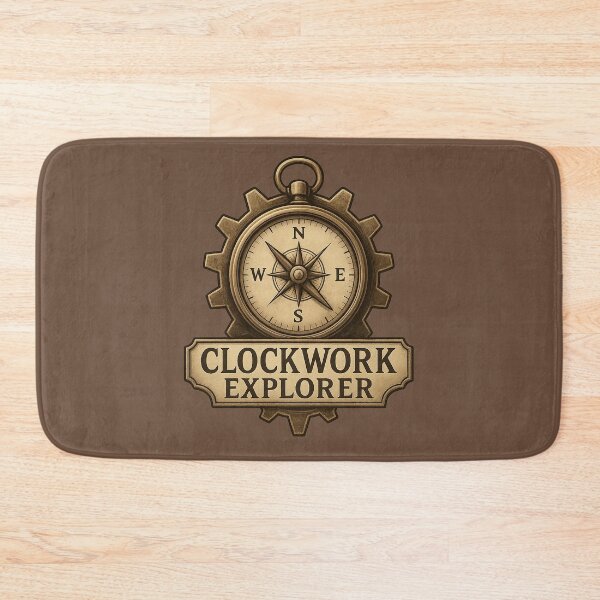 Item preview, Clockwork Explorer – Steampunk Compass Emblem with Gears designed and sold by JaylenBlack34.