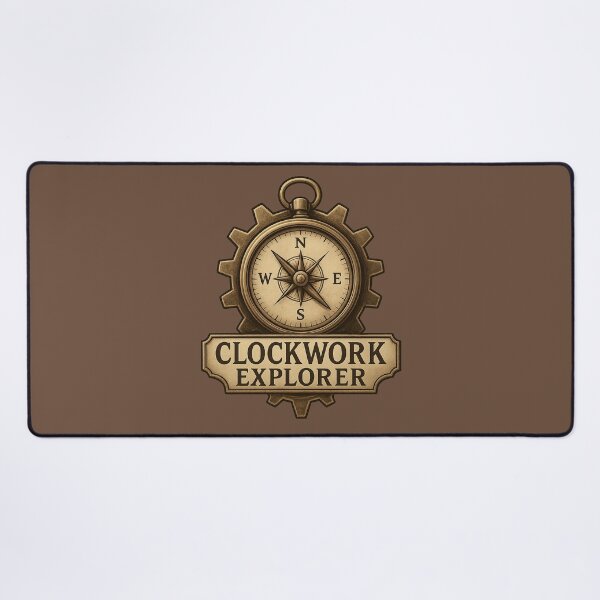 Item preview, Clockwork Explorer – Steampunk Compass Emblem with Gears designed and sold by JaylenBlack34.