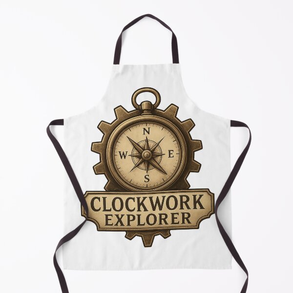 Item preview, Clockwork Explorer – Steampunk Compass Emblem with Gears designed and sold by JaylenBlack34.