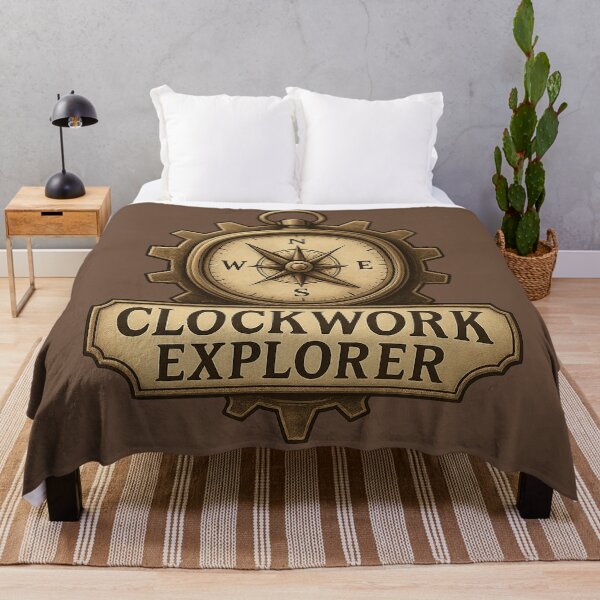 Item preview, Clockwork Explorer – Steampunk Compass Emblem with Gears designed and sold by JaylenBlack34.