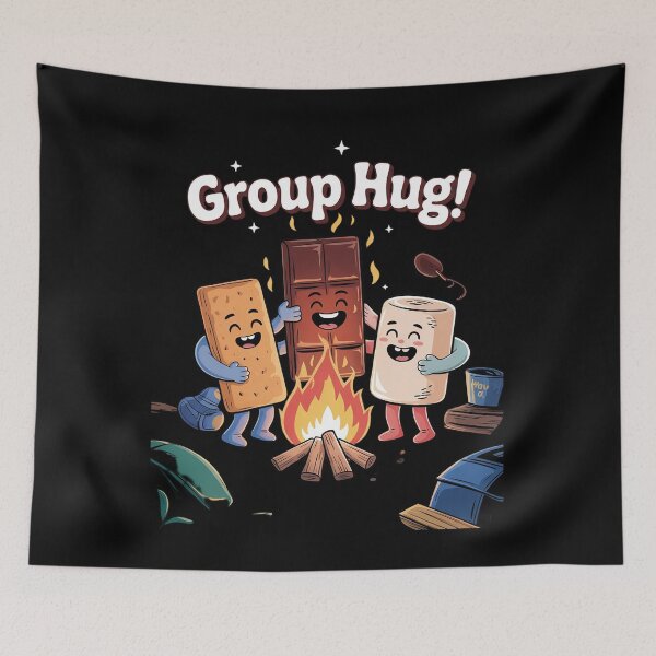 Item preview, Cute Marshmallow Camping Campfire Group Hug Smores  designed and sold by VerseFarm.