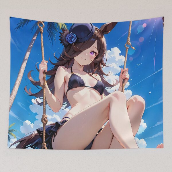 Item preview, Rice Shower Uma Musume Pretty Derby Black Bikini Swing Girl designed and sold by HumbertoValveno.