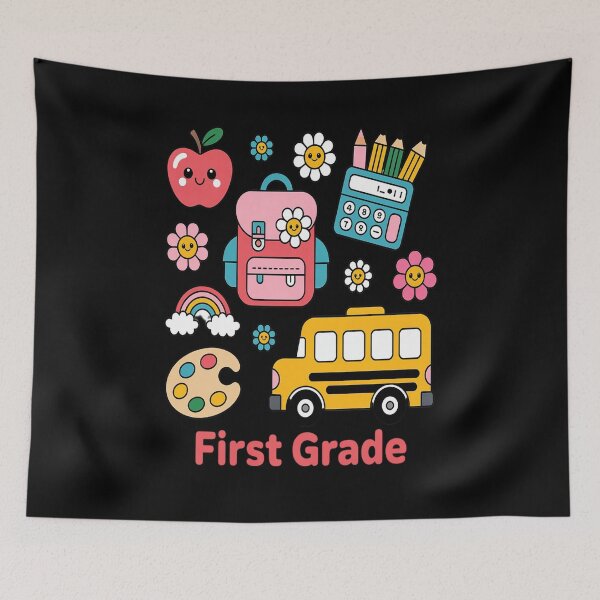 Item preview, Preppy Back to School Hello First Grade Team 1st Grade Girl designed and sold by Catharsiscath.