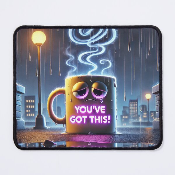 Item preview, You’ve Got This – Tired Coffee in the Rain | Relatable Burnout Art designed and sold by ComedyInkFactor.
