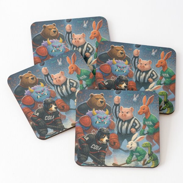 Item preview, Animal Olympics, animals play ice hockey designed and sold by Mauswohn.