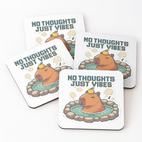 Item preview, No Thoughts Just Vibes Pixel Capybara | Lo-Fi Retro Chill Aesthetic designed and sold by StickyGuys.
