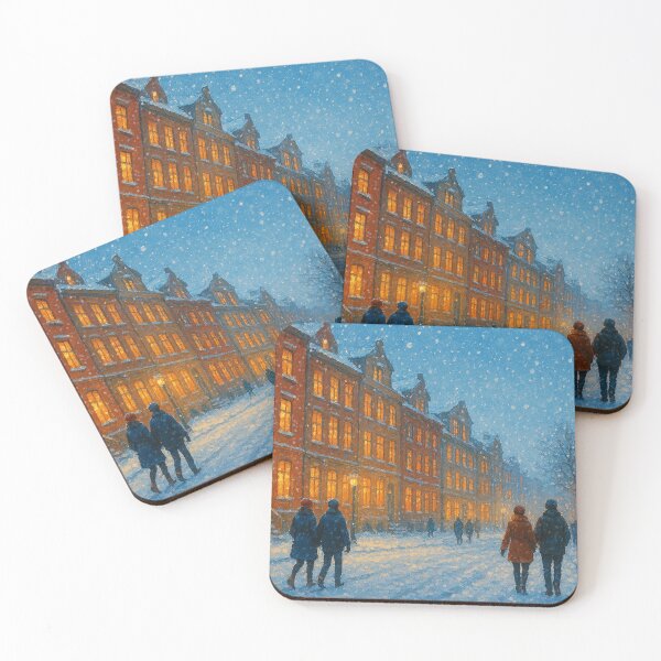 Item preview, Winter-lit city street designed and sold by Sigtrix.
