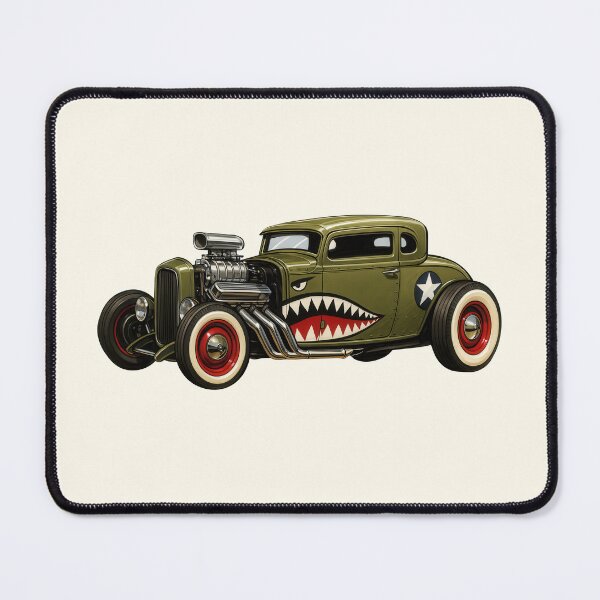 Item preview, Warhawk Hot Rod – Shark Mouth Vintage Muscle Car designed and sold by Nibble & Doodle.